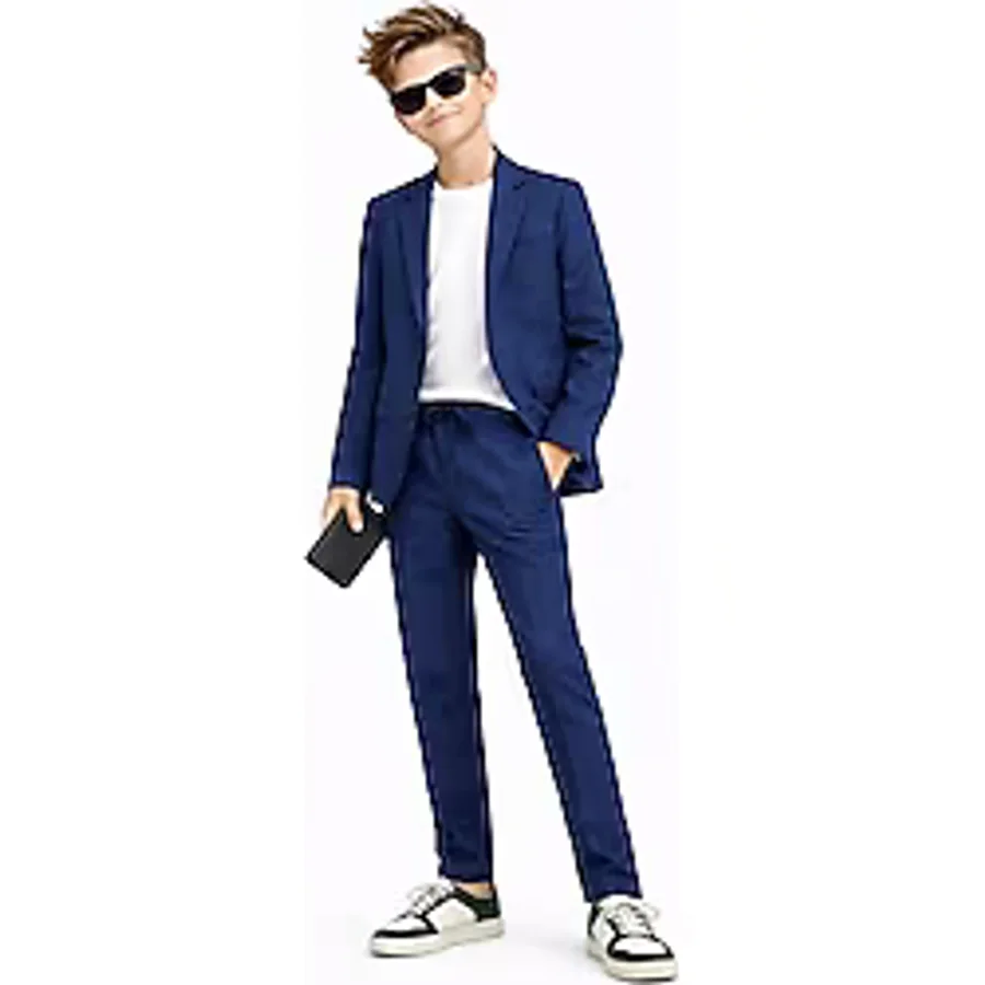 Erkek Çocuk Modern Casual Slim Fit Takım Elbise Ak2850, İNDİGO, 4 YAŞ