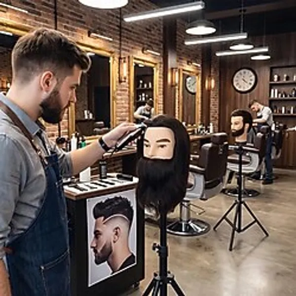 Erkek Kuaför Eğitim Mankeni / %100 Gerçek + Masa Aparatı / Doğal Renk