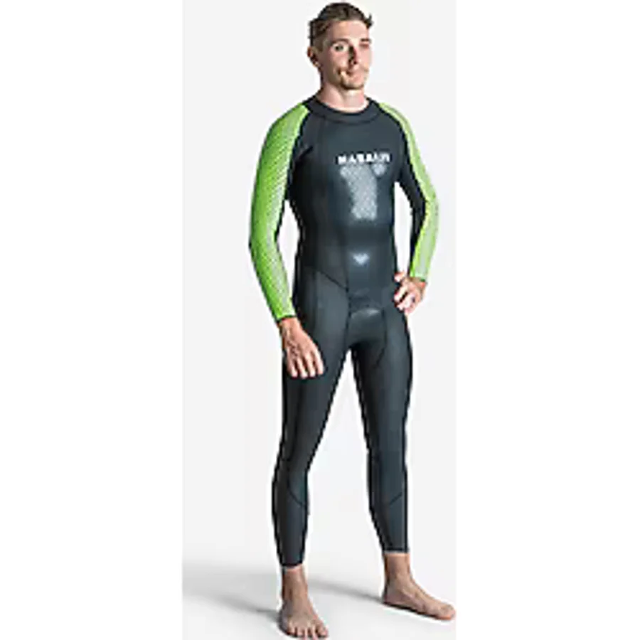 Erkek Neopren Wetsuit - Siyah/Yeşil - Ows 500 2/2 Decathlon
