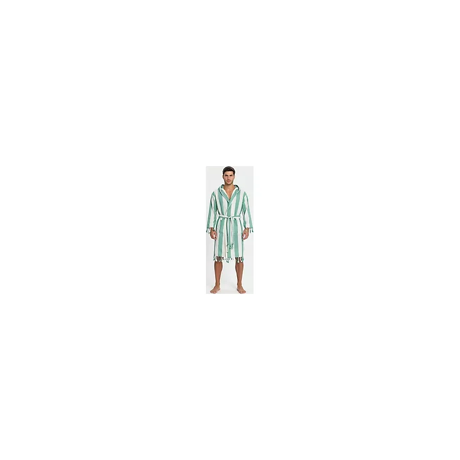 Erkek Striped Peştemal Bornoz %100 Pamuk Plaj Bornoz