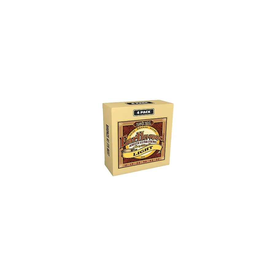 Ernie Ball Earthwood Light 80/20 Bronz Akustik Gitar Telleri Amazon Özel 4'lü Paket - 11-52 Kalınlık