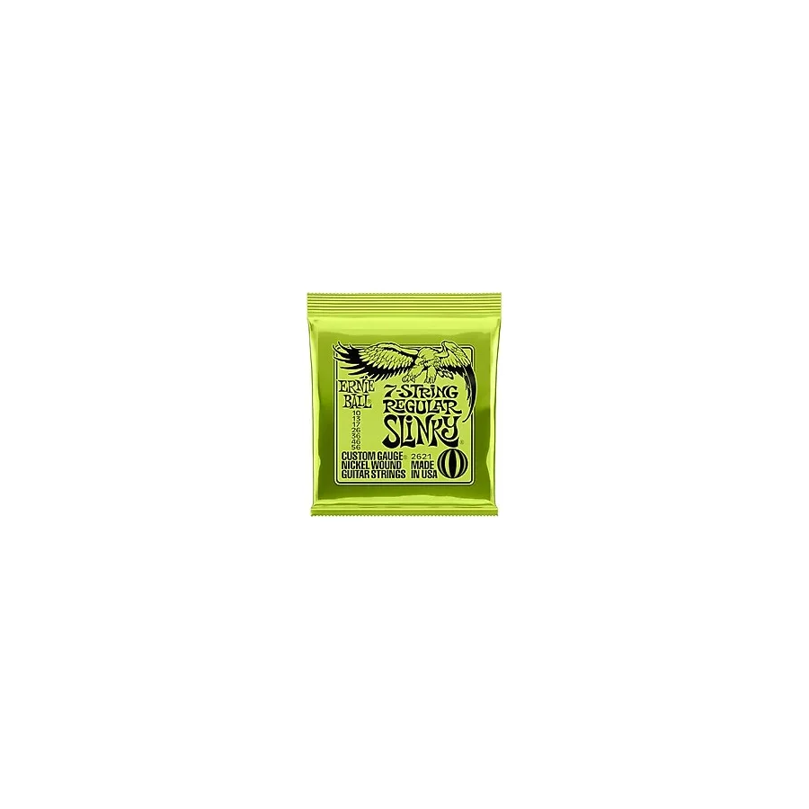 Ernie Ball Normal Slinky 7 Telli Nikel Yara Elektro Gitar Telleri, Ölçü 10-56