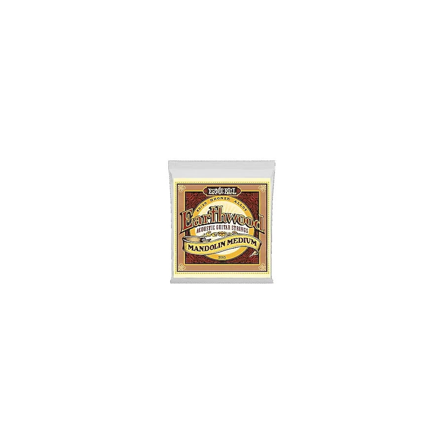 Ernie Ball P02065 Earthwood Mandolin Orta Döngü Sonu 80/20 Bronz Akustik Gitar Telleri, Ölçer 10-36