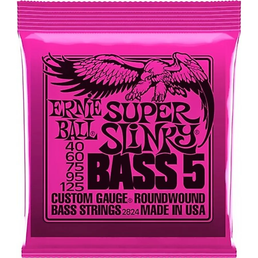 Ernie Ball P02824 Super Slinky Nickel 40-125 5 Telli Bass Gitar Teli