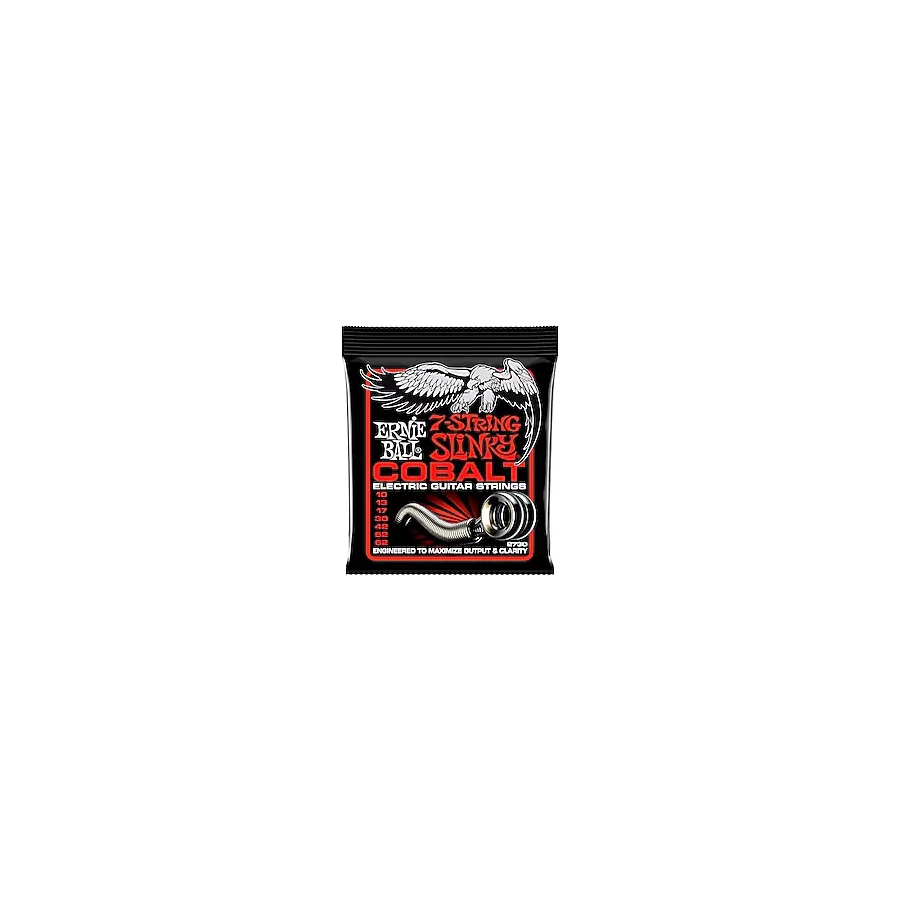 Ernie Ball Sıska Üst Ağır Alt Slinky Kobalt 7-String Elektro Gitar Telleri, Ölçü 10-62