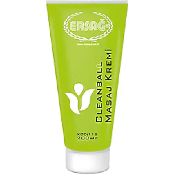 Ersağ Clean Ball Masaj Kremi 200 ml Cilt Bakımı Etkili Ferahlatıcı Losyon Unisex Kullanım