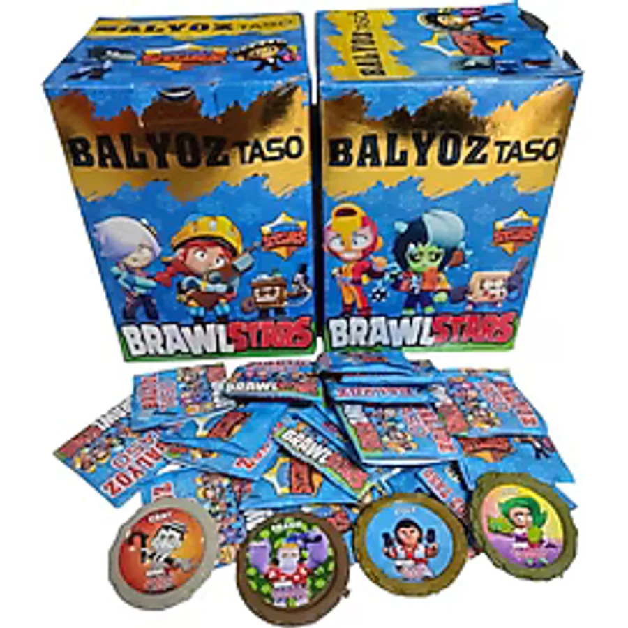 Ertoys Store Brawl Stars Balyoz Taso 20 Adet Mini Sürpriz Oyuncak ve Şeker Hediyeli Hediye Paketli Oyun Kağıtları - 100 ADET