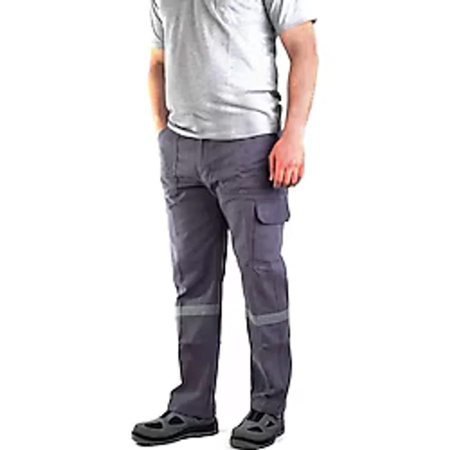 ESER - 7-7 Gabardin Kom.Cepli İş Pantolonu Reflektörlü - Kışlık-Gri
