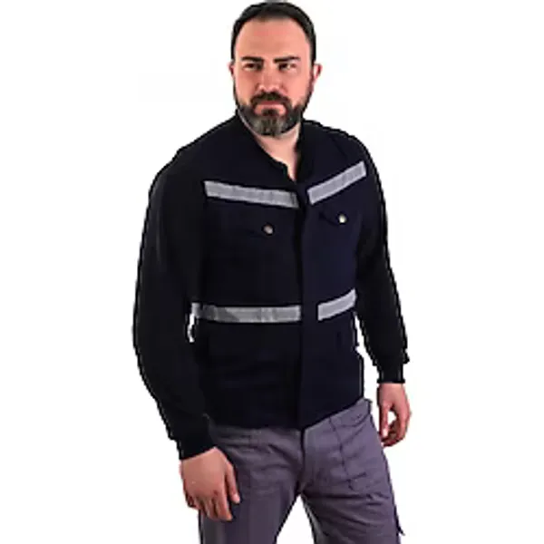 ESER - V Yaka Gabardin Yelek - İş Yeleği - Lacivert