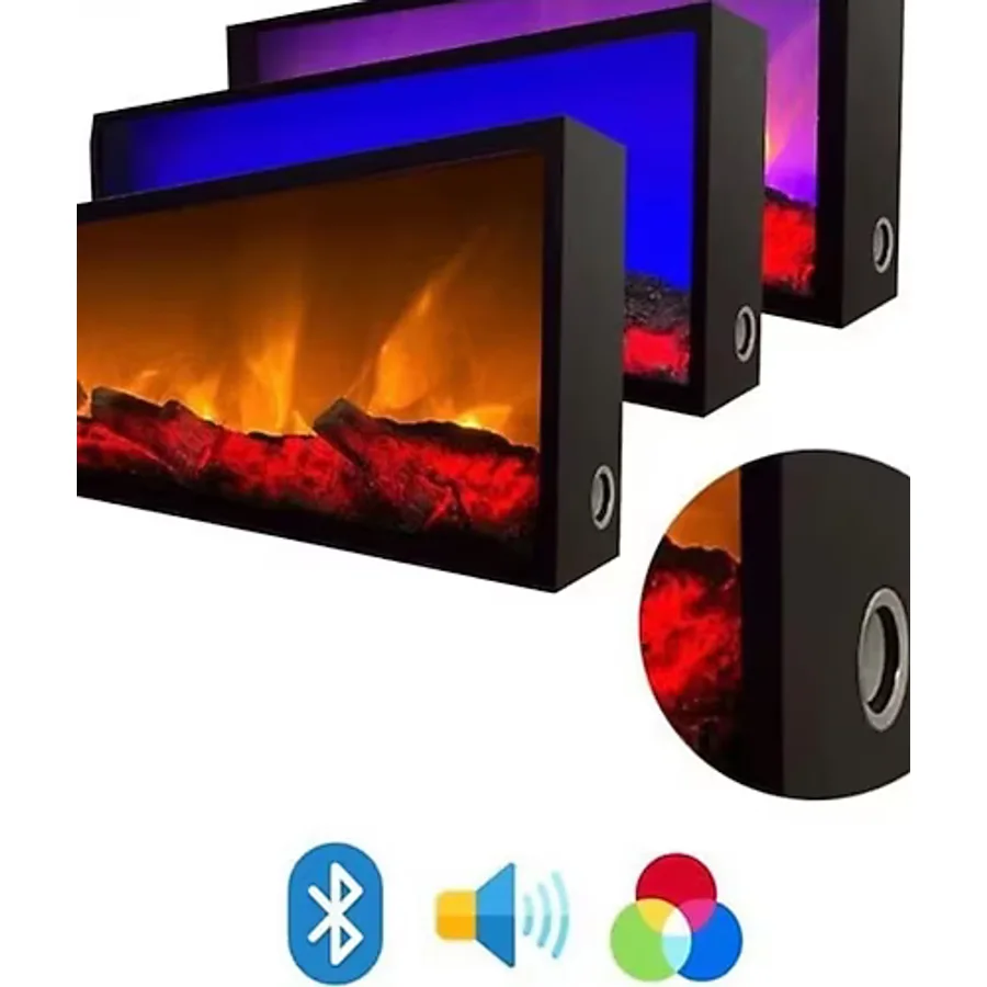 Esha Home Dekoratif Elektrikli Yapay Şömine Bluetooht 70x25 Cm