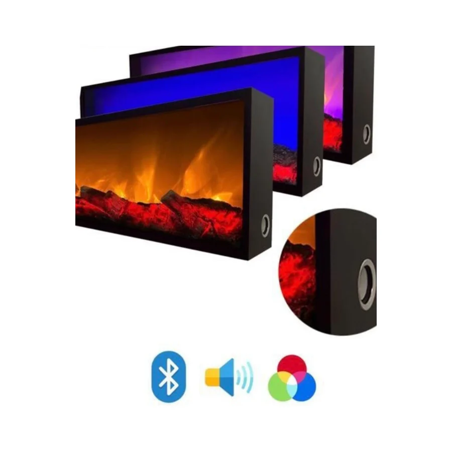 Esha Home Elektrikli Yapay Dekoratif Şömine Bluetooth 150X30Cm