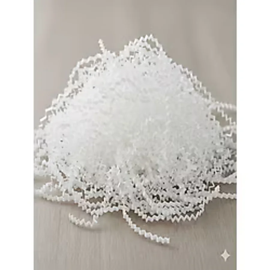 Esila Kağıtçılık Beyaz 1 kg Kırpık Kağıt, Z Zigzag, Süs Hediye Kutu Dolgu Kağıt Kırpık Kutu Içi Süsleme