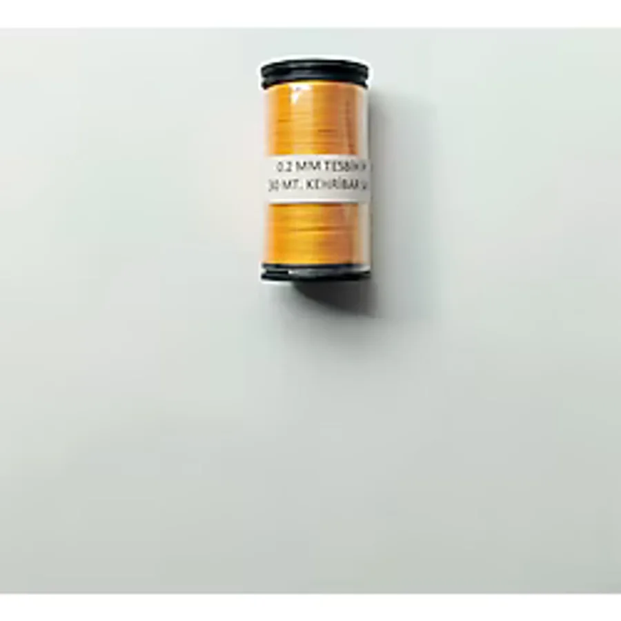 Eskişehir hobi sanat 0.2 Mm 30 Metre Tesbih Ipi Kehribar Sarı Renk ( En Ince Tesbih Ipi )