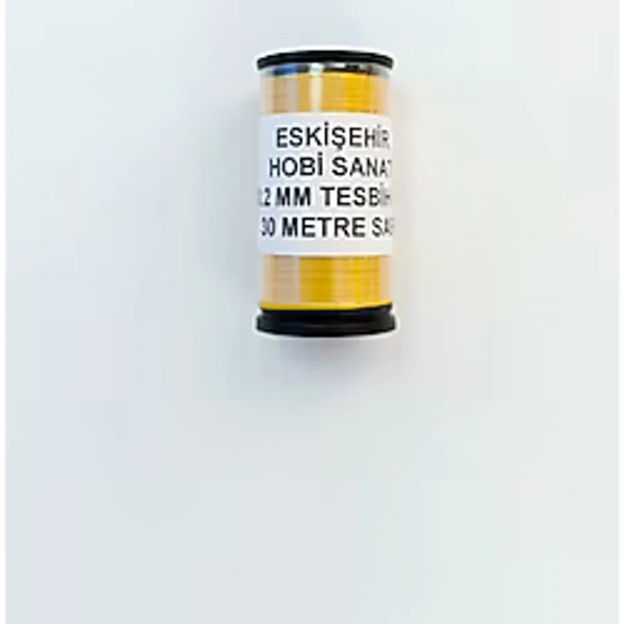 Eskişehir hobi sanat 0.2 Mm 30 Metre Tesbih İpi Sarı Renk ( En ince Tesbih ipi )