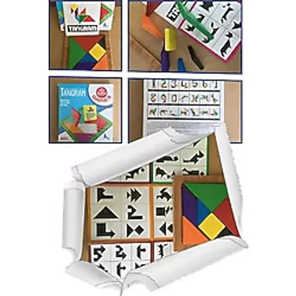 Esmay Ahşap Kare Tangram Renkli Zeka Oyunu 7 Parça 17x17cm gnsRKFaz2988