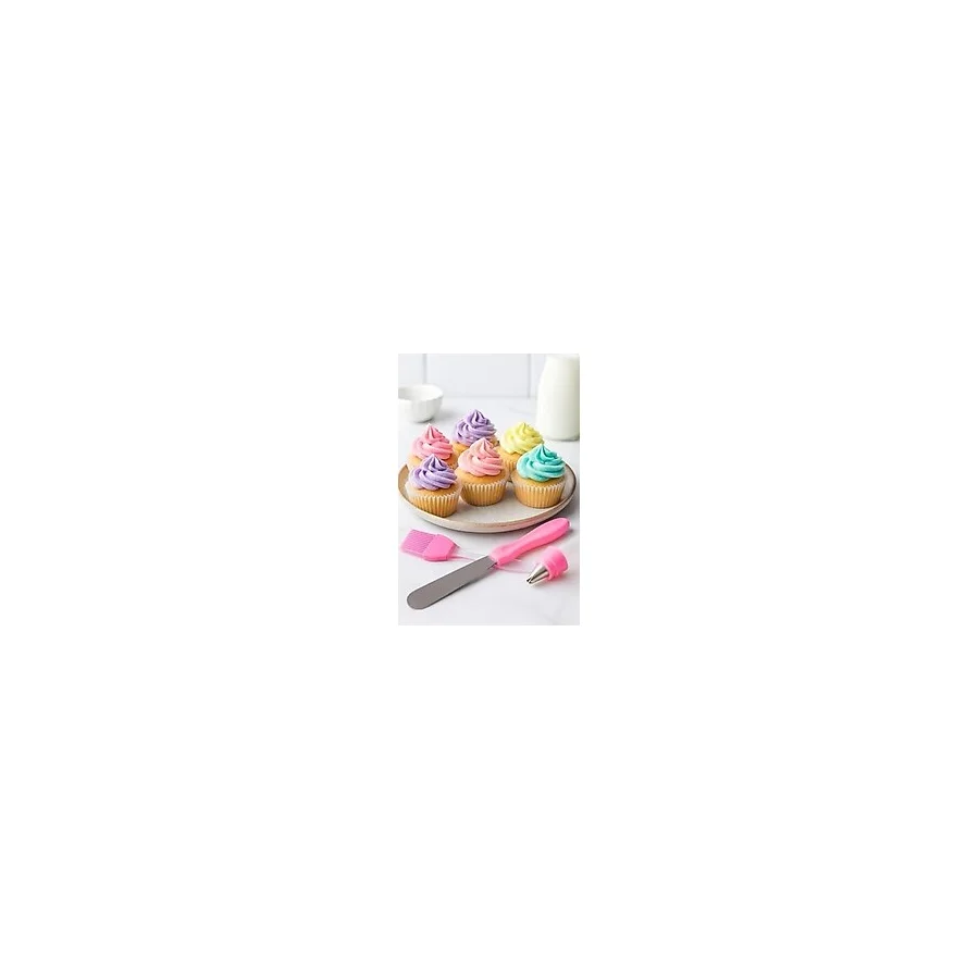 Esmo Home Busstier Çok Amaçlı Pasta Süsleme Seti 9 Parça 5 Duy Krema Torbası Adaptörü Spatula Silikon Fırça ile Kek Cupcake Kurabiye Dekorasyon Malzemeleri Profesyonel Pastacılık Seti - Kestane Akaju