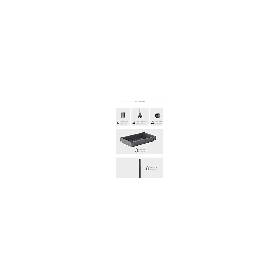 Esmo Home Deconox Peggy 3 Katlı Tekerlekli Raf Ünitesi - 36X71X23 cm Dar Alan Düzenleyici - Mutfak ve Banyo İçin Aletsiz Kurulum Servis Arabası (Beyaz - Siyah - Gri) (Beyaz) - 00 Beyaz - Option-1