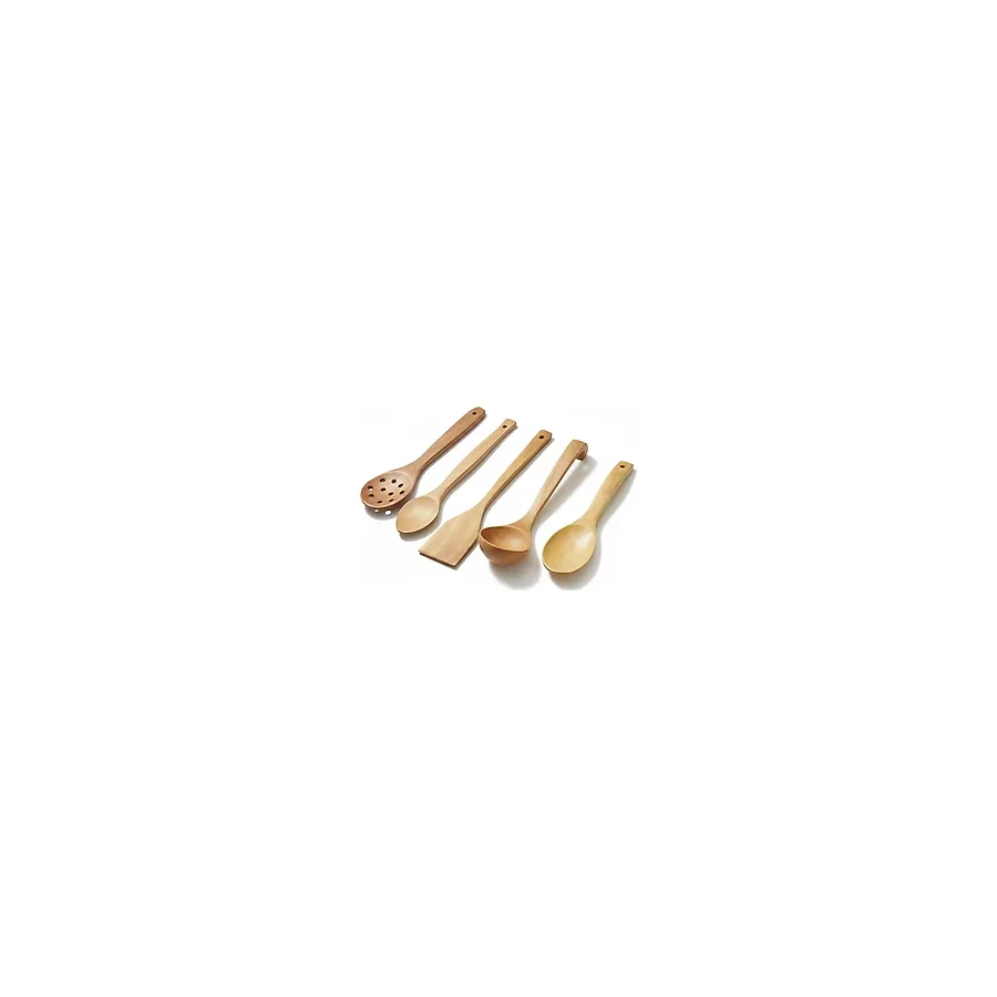 Esmo Home Doğal Ahşap 5 Parça Mutfak Gereçleri Seti Yemek Pişirme ve Servis Seti Kaşık, Spatula, Kevgir, Servis Kaşığı, Pilav Kaşığı Sağlıklı, Dayanıklı ve Şık Tasarım - Kestane Akaju - Option-1