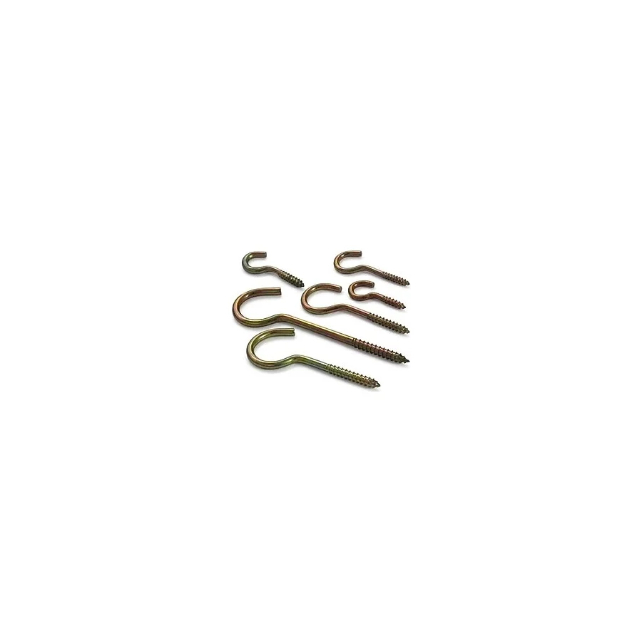 Esmo Home Piton Kanca Seti - Paket, Vidalı Soru Işareti Askı, Ahşap ve Duvar İçin Metal Vidalı Kanca, Avize, Saksı ve Avadanlık Askısı, Sarı Çinko Kaplama (22X130) - 0 - 3 Yaş - 0 - Siyah
