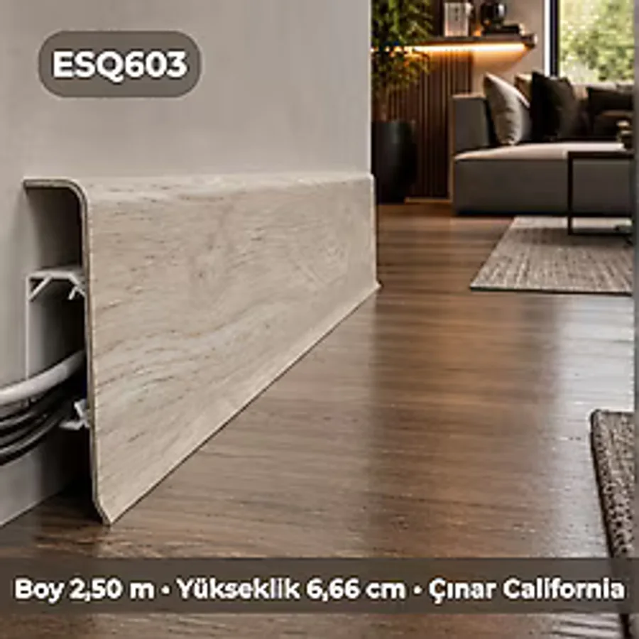 Esquero Kablo Kanallı Pvc Süpürgelik 6,66 cm - Çınar California