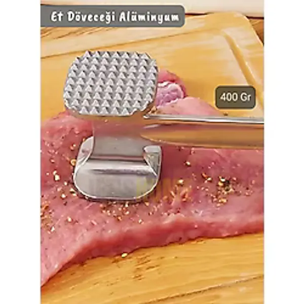 Et Döveceği Alüminyum Saplı Et Terbiyeleme Et Yumuşatma Çift Taraflı Alüminyum 400 Gr