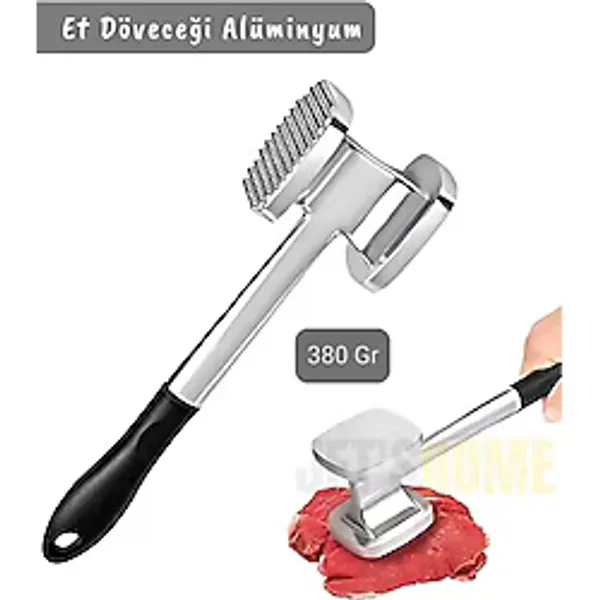 Et Döveceği Plastik Saplı Et Terbiyeleme Et Yumuşatma Çift Taraflı Alüminyum 380 Gr