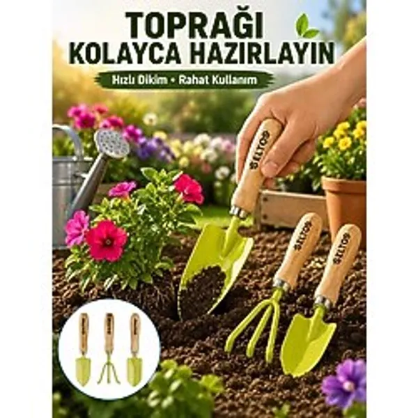 Eternashop Bahçe El Aletleri Seti Toprak Düzenleme ve Dikim Aparatı - ETERNA6060-9503