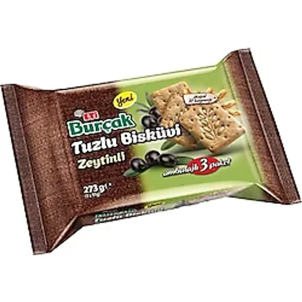 Eti Burçak Zeytinli Tuzlu Bisküvi 3x91 gr