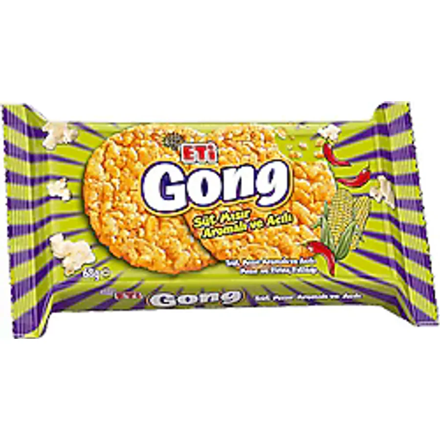 Eti Gong Süt Mısırlı ve Acılı Mısır ve Pirinç Patlağı 68 gr
