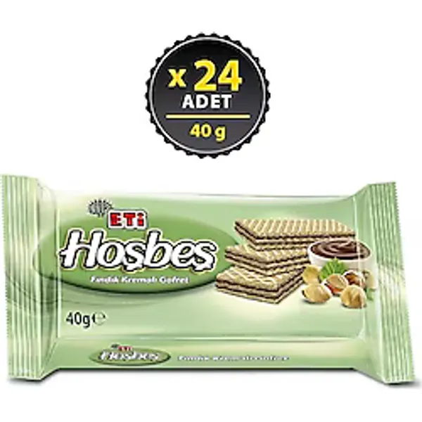 Eti Hoşbeş Fındık Kremalı Gofret 40 gr 24'lü