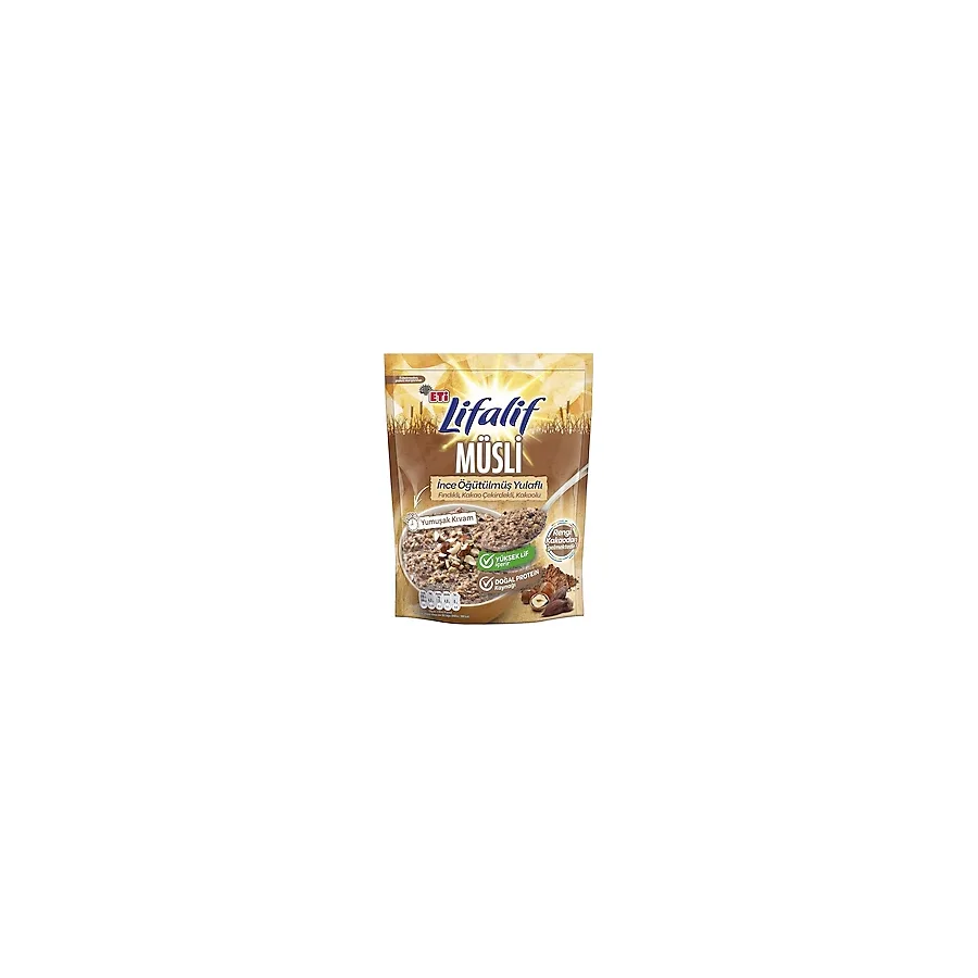 Eti Lifalif İnce Öğütülmüş Fındıklı Kakao Çekirdekli ve Kakaolu Müsli 250 gr