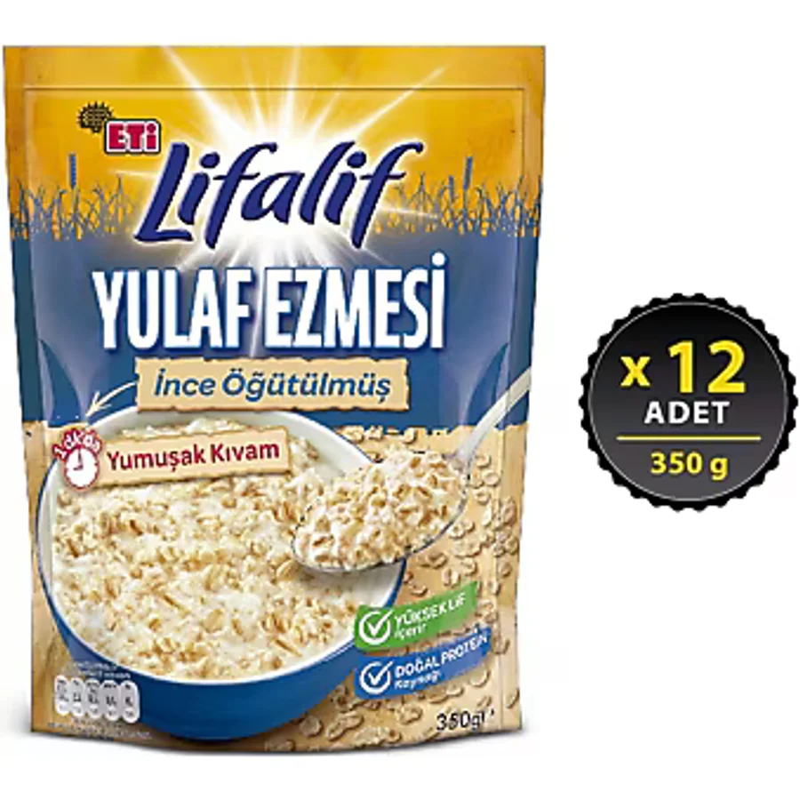 Eti Lifalif İnce Öğütülmüş Yulaf Ezmesi 350 gr 12'li