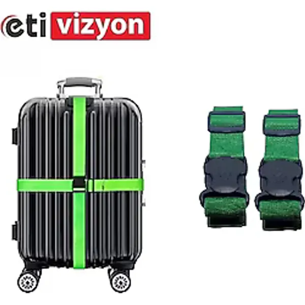 Etivizyon Valiz Bavul Emniyet Kemeri 2 Adet Yeşil