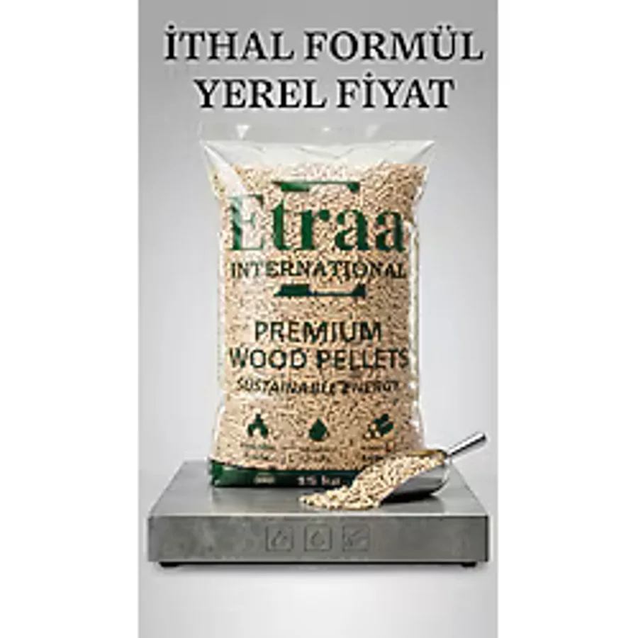 Etraa %100 Doğal Saf Ladin Pelet Yakıtı - Yüksek Kalorili İthal Formül- 15 KG - 8mm