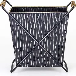 Euro Flora Metal Çiçeklik Ayaklı Siyah 32X18,5X31 Cm