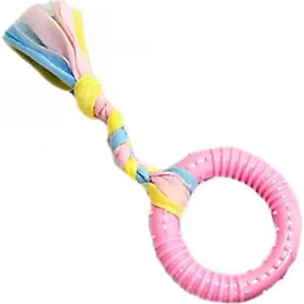 Eurodog Puppy Toys 19 cm Pembe Halka Diş Kaşıma Yavru Köpek Oyuncağı