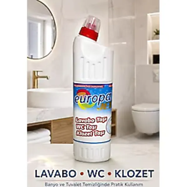 Europa Jet Lavabo, WC ve Klozet Taşı Temizleyici - Banyo ve Tuvalet Yüzeyleri İçin Güçlü Temizlik