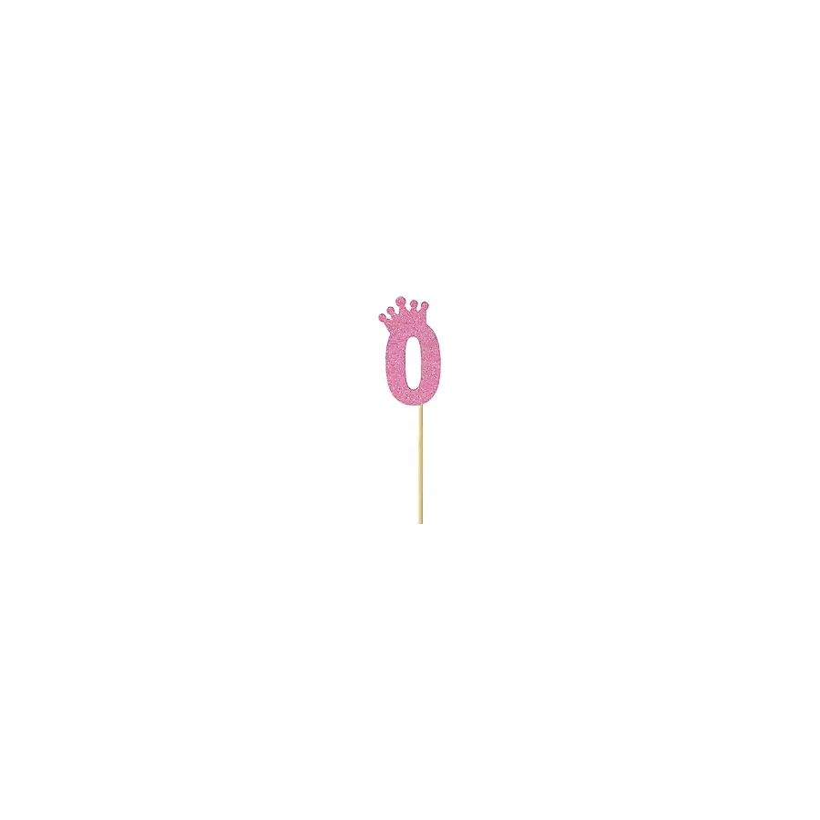 Eva Simli Rakam Pasta Süsü, 19cm x 7,5cm - 1 Adet Pembe 0