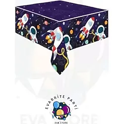 Evabrite Uzay Temalı Masa Örtüsü - Doğum Günü Parti Seti Malzemeleri