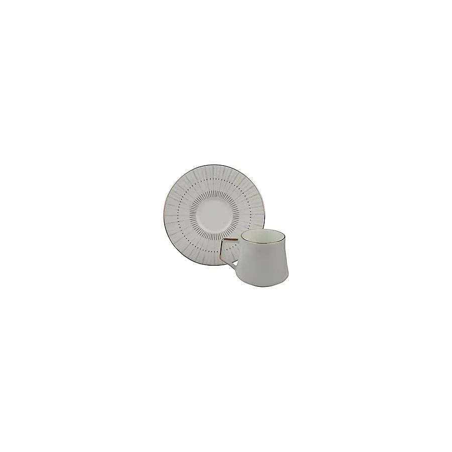 Evaliza Direction Lines 130 ml 6 Kişilik Çay Fincan Takımı