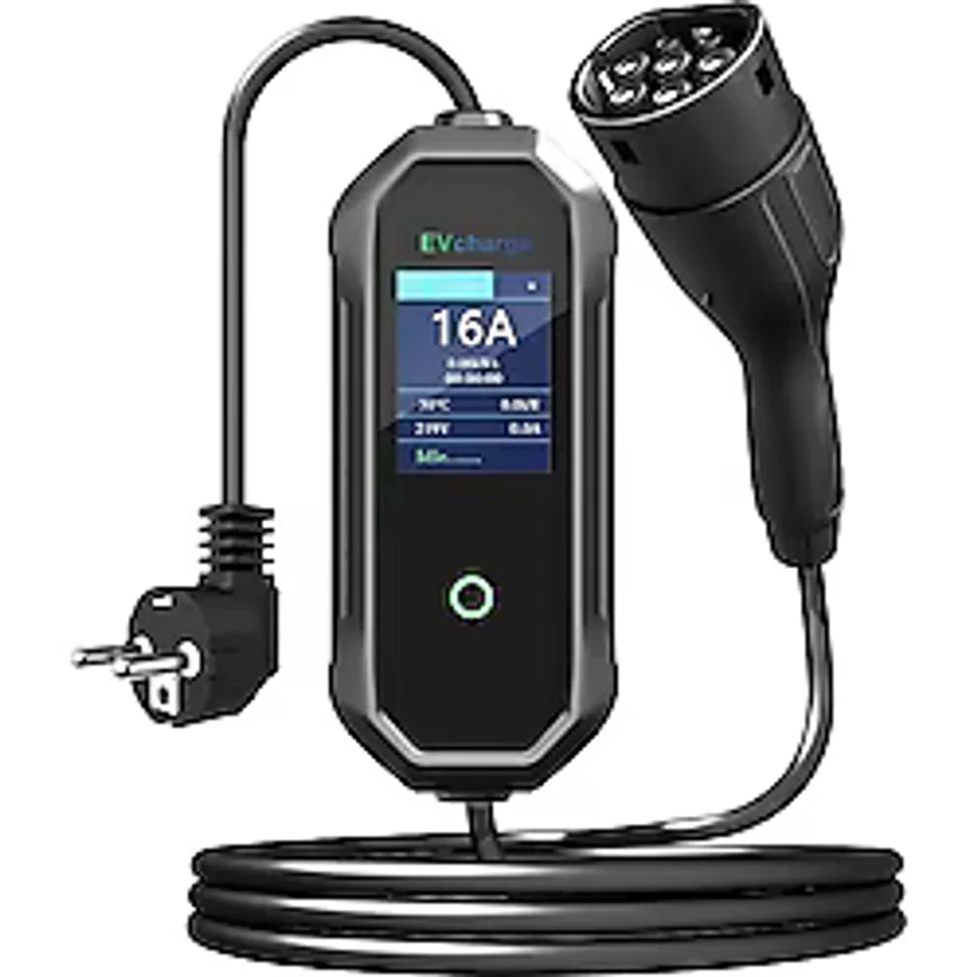 Evcharge Elektrikli Araç Taşınabilir Şarj Cihazı 3.5 Kw Tak- Çalıştır / 16A / Tip-2 / 2X16A Ev Tipi Fiş / 220V Ac / 5metre / Taşıma Çantalı - 3,5 Kw