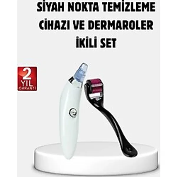 Evde Profesyonel Cilt Bakımı Dermaroller + Siyah Nokta Temizleyici Setı