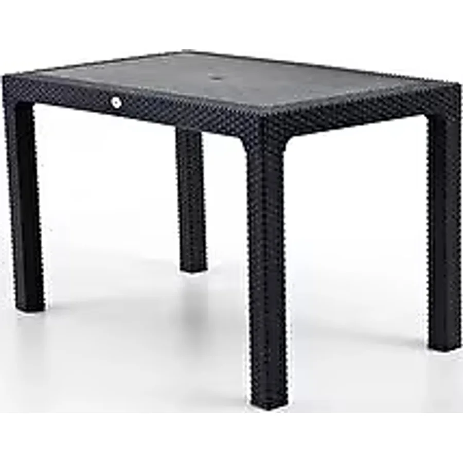 Evdemo Rattan 75x125 Cm Masa Siyah