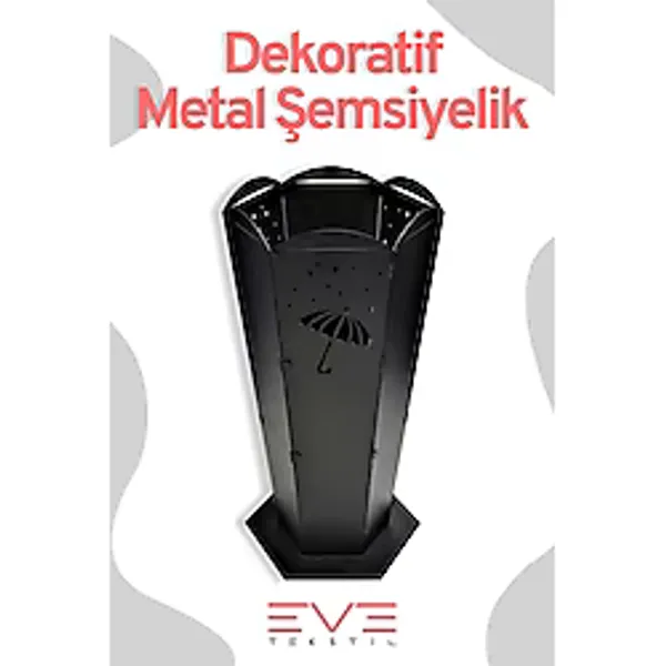 Eve Tekstil Lüx Dış ve İç Mekana Uygun Şemsiye Desenli Paslanmaz Şemsiyelik