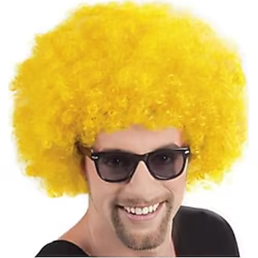EveFix Sarı Renk Kıvırcık Afro Bonus Peruk