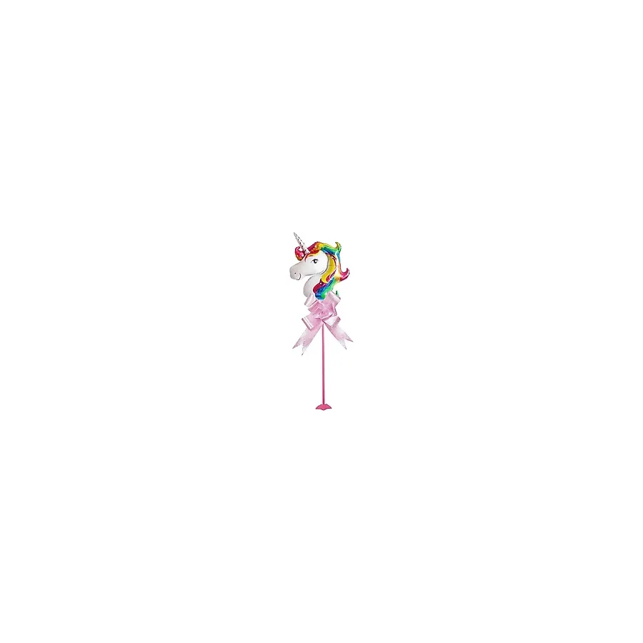 EveFix Unicorn Tlı Parti Masa Süsü Çubuklu Folyo Balon Pembe