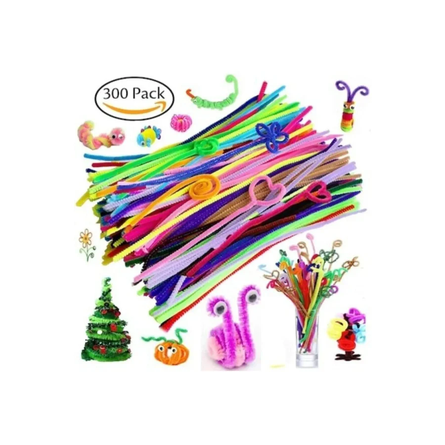 everart 300 Adet, Şönil, 30 Cm, Tüylü Tel, Eğitici Şönil Seti, Renkli Tel