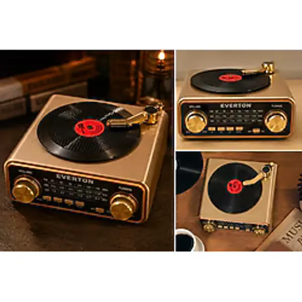 Everton Rt-604 Plak Tasarımlı Ve Görünümlü , Nostalji Bluetooth/Usb/Sd/ Radyo Mp3 Player Müzik Kutusu