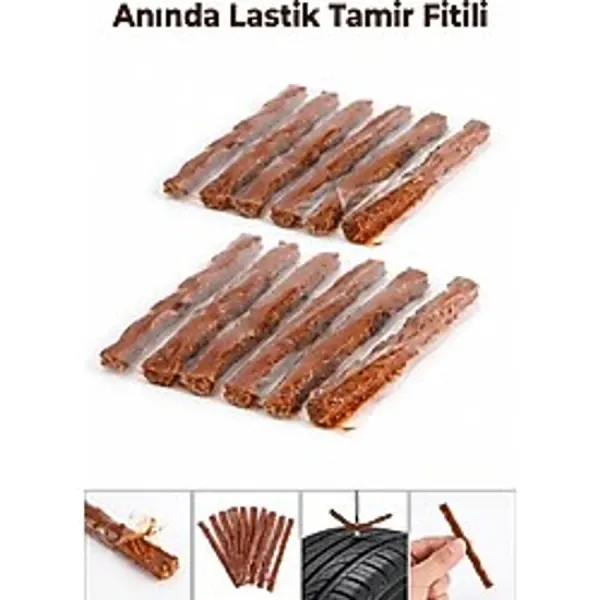 Evgereçlerim Lastik Onarım Fitili Yedek Oto Tamir Takımı Araba İçin Pratik Yama Seti 10'lu
