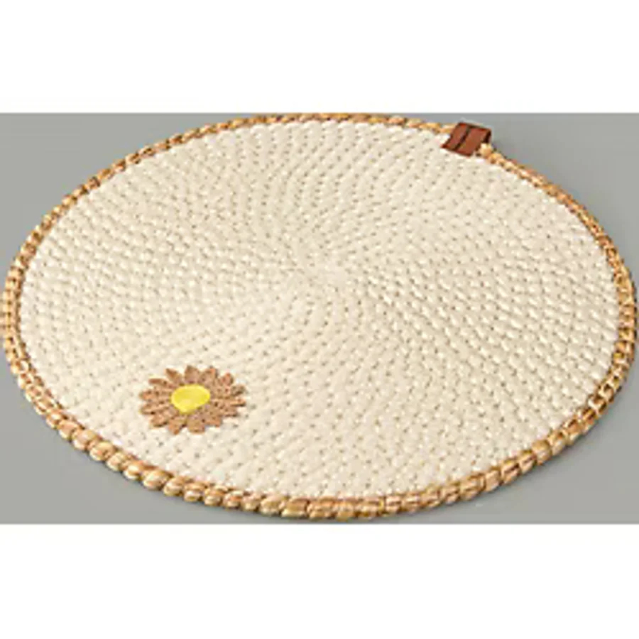 Evidea Soft Çiçek Nakışlı Supla - Ekru - 33x33 cm